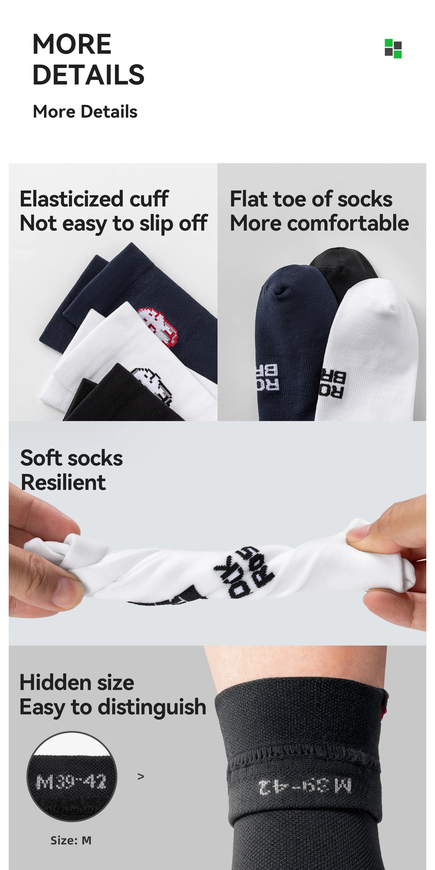 ROCKBROS Cycling Socks Breathable Sweat-wicking High Elastic Soft Knee-high Socks Men Women Outdoor Sports Jogging Cycling Socks