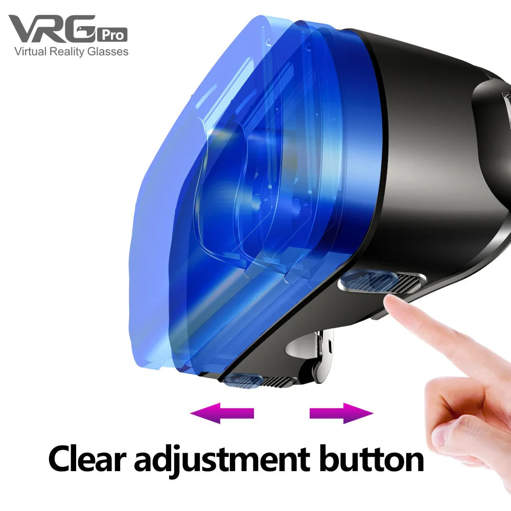 Virtual Reality 3D VR Headset Smart Glasses Helmet for Smartphones Cell Phone Mobile 7 Inches Lenses Binoculars Goggles Devices
