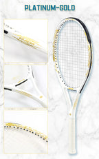 Golden-Dragon Carbon Fiber Tennis Racket For Adults, Ideal for Intermediate Training, Chinese Style Dragon, 50~60lbs, Free Gifts