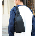 Men Bag Fashion New Solid Color Men Chest Bag Outdoor Casual Fashion One Shoulder Crossbody Bag Nylon USB Charging Shoulder Bags