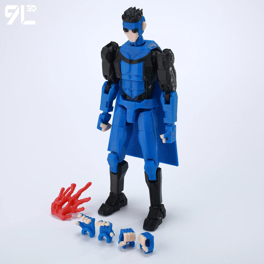 9L3D Superhero Team Invincible Boy Heroes Action Figure Lucky13 Dummy13 Multi-Colored T13 Multi-Jointed Collectible Toys Titan13