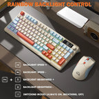 ZIYOU LANG T96 Wireless Gaming Keyboard and Mouse Combo, BT/2.4G RGB Backlit with Smart Display & Knob, 4000 DPI Gaming Mouse