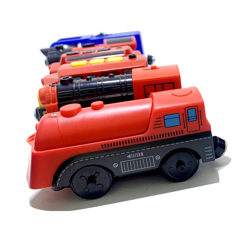 Electric Train Locomotive Magnetic Car Diecast Slot Fit All Brand Wooden Train Track Railway For Kids children's Toy W02