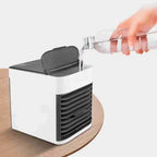 Mini Air Conditioner Portable USB with Humidifier,  Ice Cooling, perfect for summer heat,  ideal for desks and small spaces.