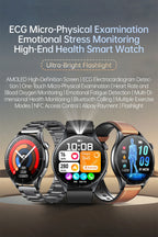 2026 New Smart Watch NFC ECG+PPG Blood oxygen Uric Acid Blood Pressure Sapphire Smartwatch Men For Android iOS Smart watch men