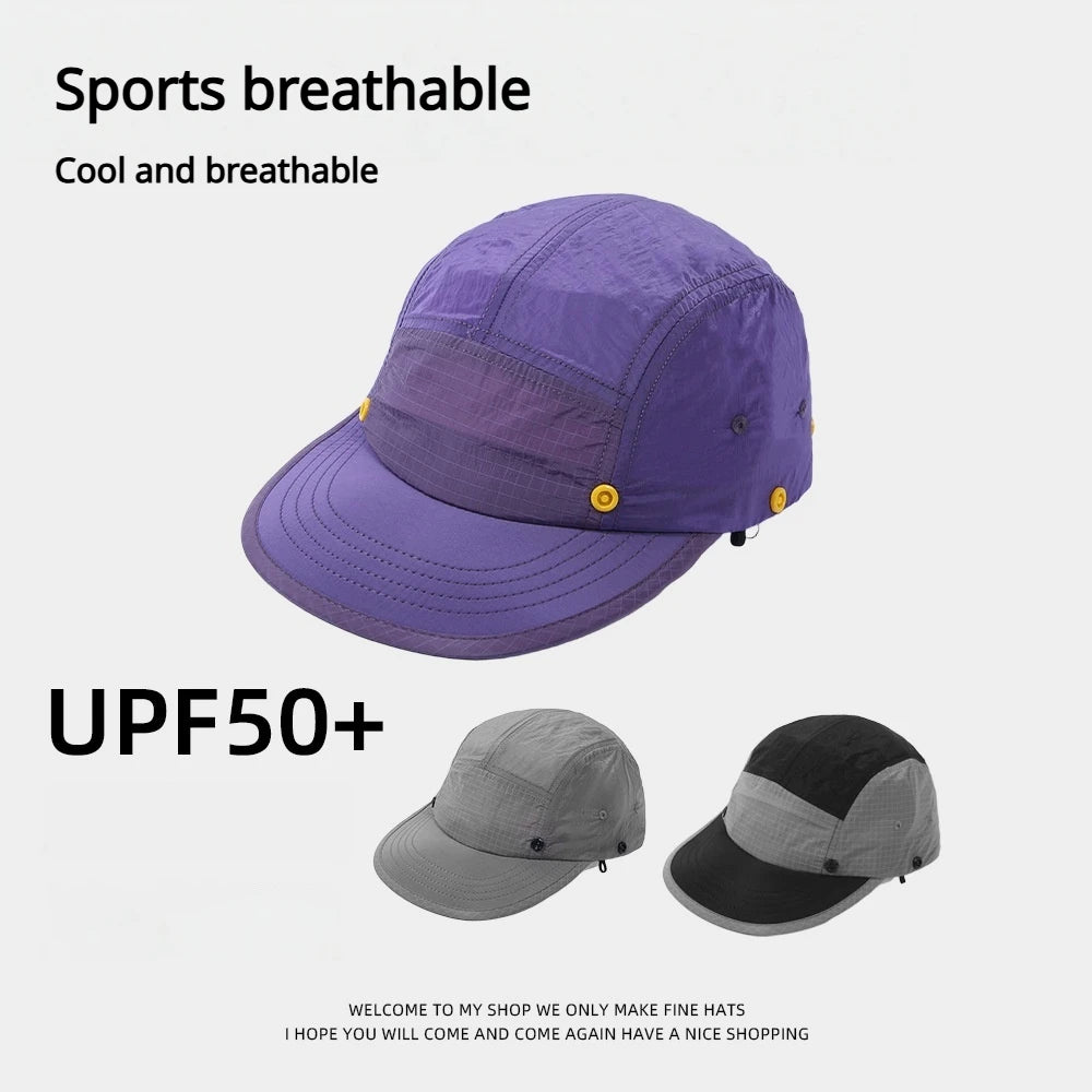 UPF50+ Sun Hat Detachable Neck Flap Quick Dry 5 Panel Camp Cap Outdoor Fishing Hiking Safari Hat Breathable Lightweight Unisex