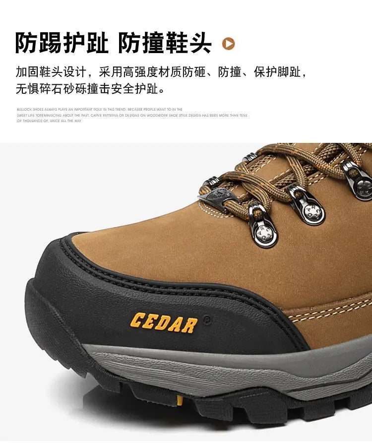 RAN Cow Leather Hiking Boots Men For men Outdoor Sport Walking Sneakers trekking Snow Shoes women Climbing Mountain Hunting boot