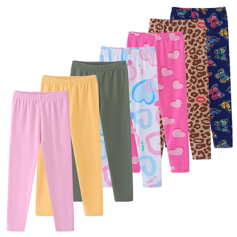 3/4-piece Autumn/Winter Children's Multi-color Combination Fashionable Slim Fit Leggings For Girls Sports And Casual Warm Pants