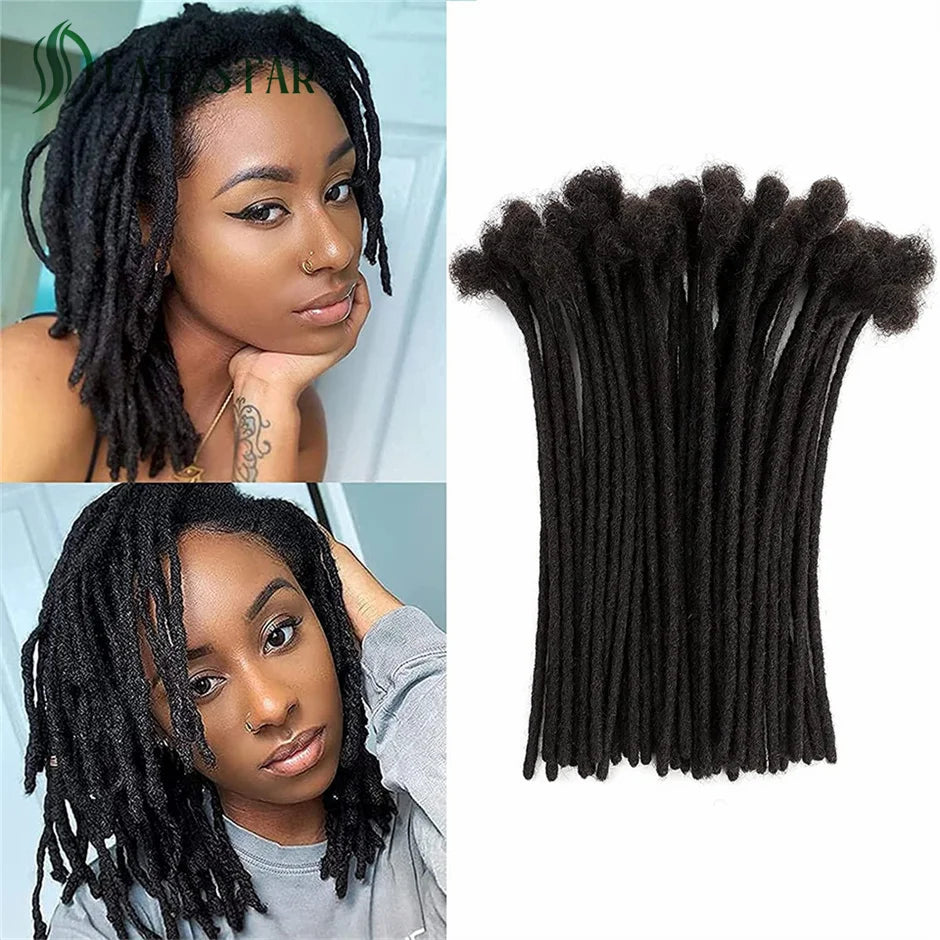 Human Hair Dreadlocks Extensions Brazilian Real Human Hair locks Extensions Handmade Dreadlocks for Women/Men 8-24 Inch