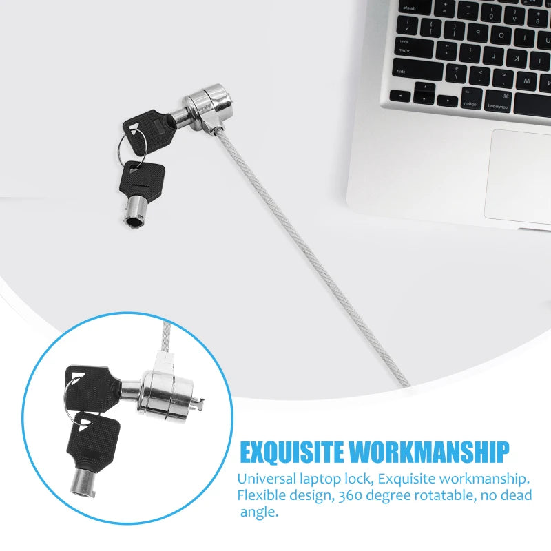 Laptop Lock Key Lock 1.2m Long Thick Anti Shear Steel Wire Lock Secure And Anti-theft