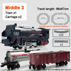 Classical Railway Freight Train Toy Electric Train Track Set with Light Tracks Model Toys for Kids Gift Children Adult Toy