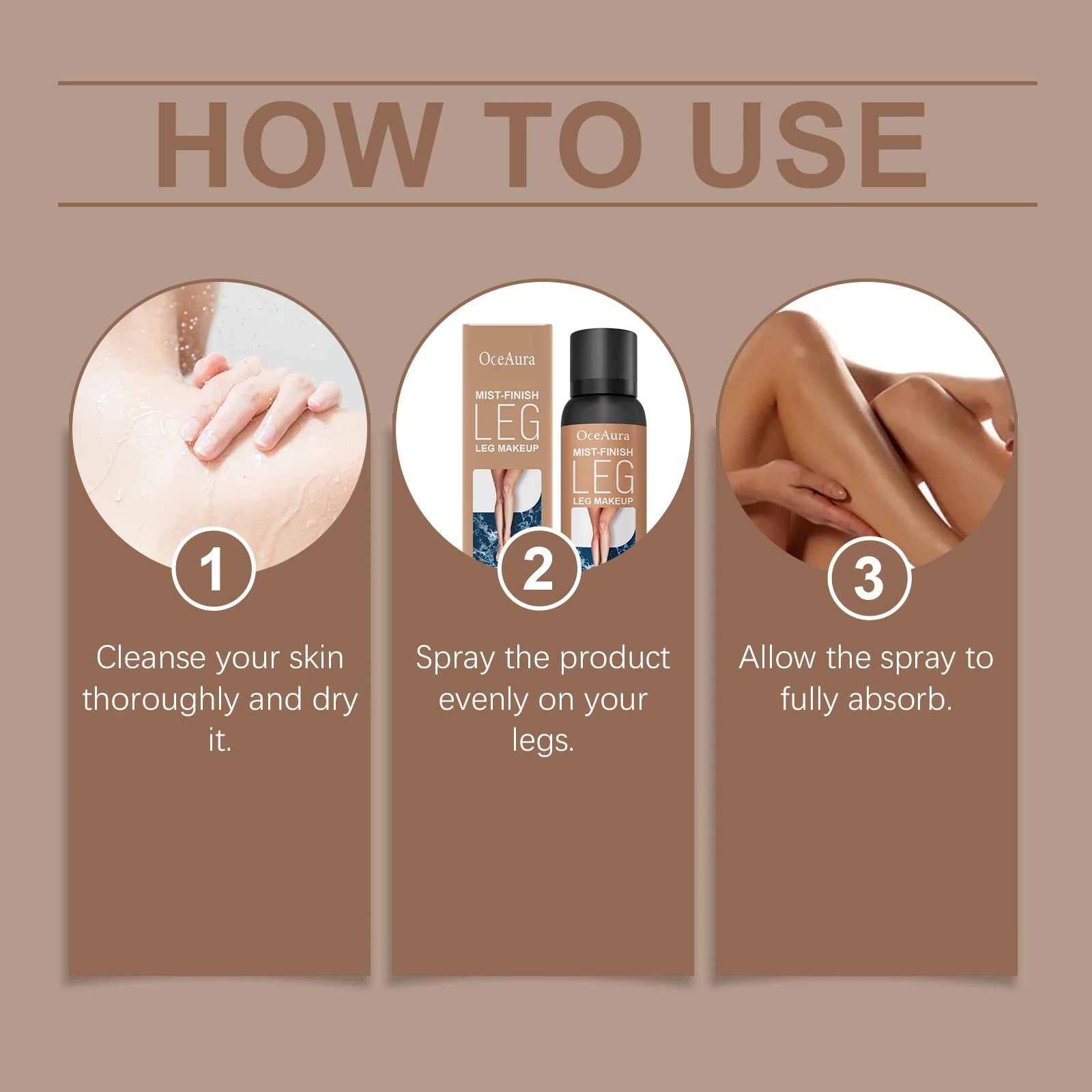 100ml Leg Makeup Long Lasting Waterproof Anti-Transfer Concealer Darkening Spray Even Skin Tone Wheat Tan Brown Tanning Spray