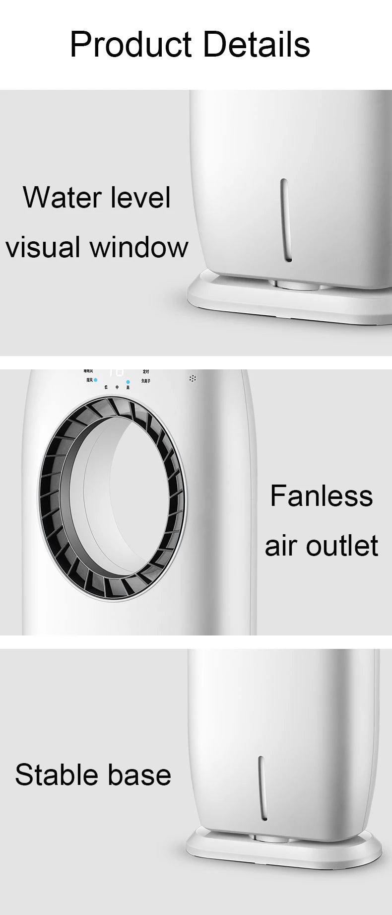 Water-Cooled Air Conditioning Fan Chiller Leafless Electric Refrigeration Cooling Remote Timer Humidifier Conditioner Cooler  EU