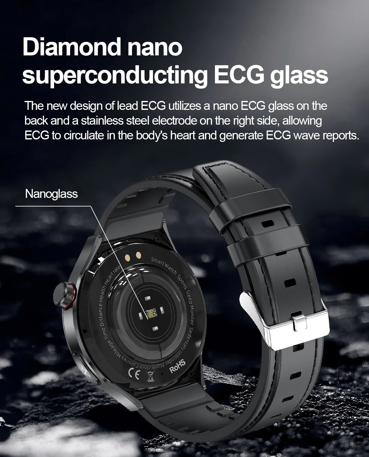 2025 New Nursing Grade Smart Watch Blood oxygen Blood Lipid Uric Acid ECG+PPG Body Temperature Bluetooth Call Health Smartwatch