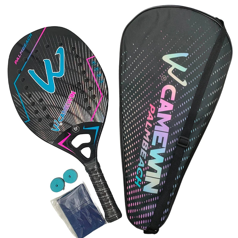3K Camewin Beach Tennis Racket Full Carbon Fiber Rough Surface Outdoor Sports Racket For Men Women Adult Tennis Racket The New
