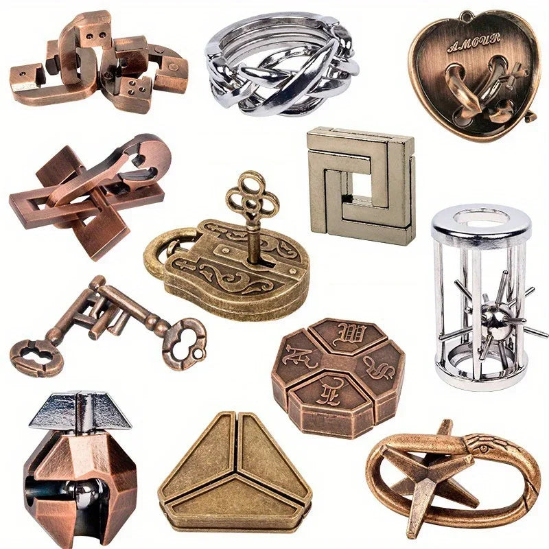 A classic intellectual metal puzzle toy, a difficult educational game toy for Christmas, Thanksgiving and birthday gifts Main image
