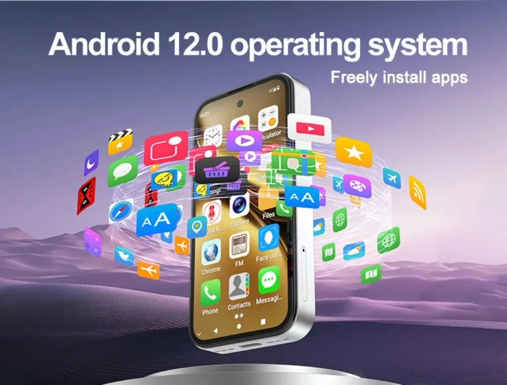 UNIWA Q333 4G 3.58 Inch Mini HD Smartphone 3GB RAM 64GB ROM 2000mAh Mobile Phones BT 5.0 Google Play Store Face ID Small Phone