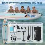 Inflatable Rise Up Paddle Board Stand-up Paddleboard Full Kits with Adjustable Paddle/Hand Pump for Outdoor Water Sports Surfing