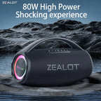 ZEALOT-S97 80W Portable Outdoor Bluetooth Speaker, HiFi Sound, Subwoofer, Dual Pairing, Fast Charging, 16000mAh Battery