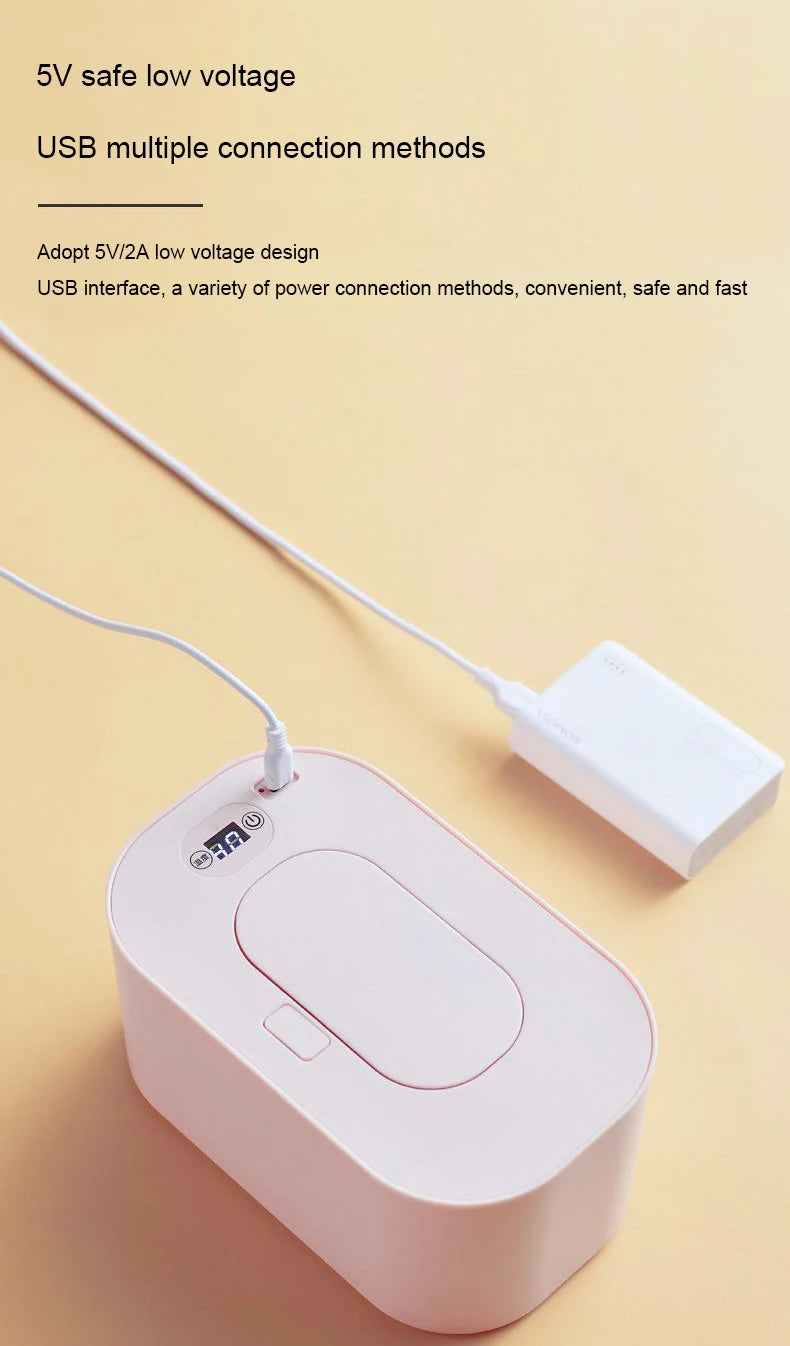 DMWD USB Wet Wipes Warmer Baby Wipe Heater Towel Dispenser Napkin Heating Box Home Car Use Wipe Warmer Case Disinfecting Wipes