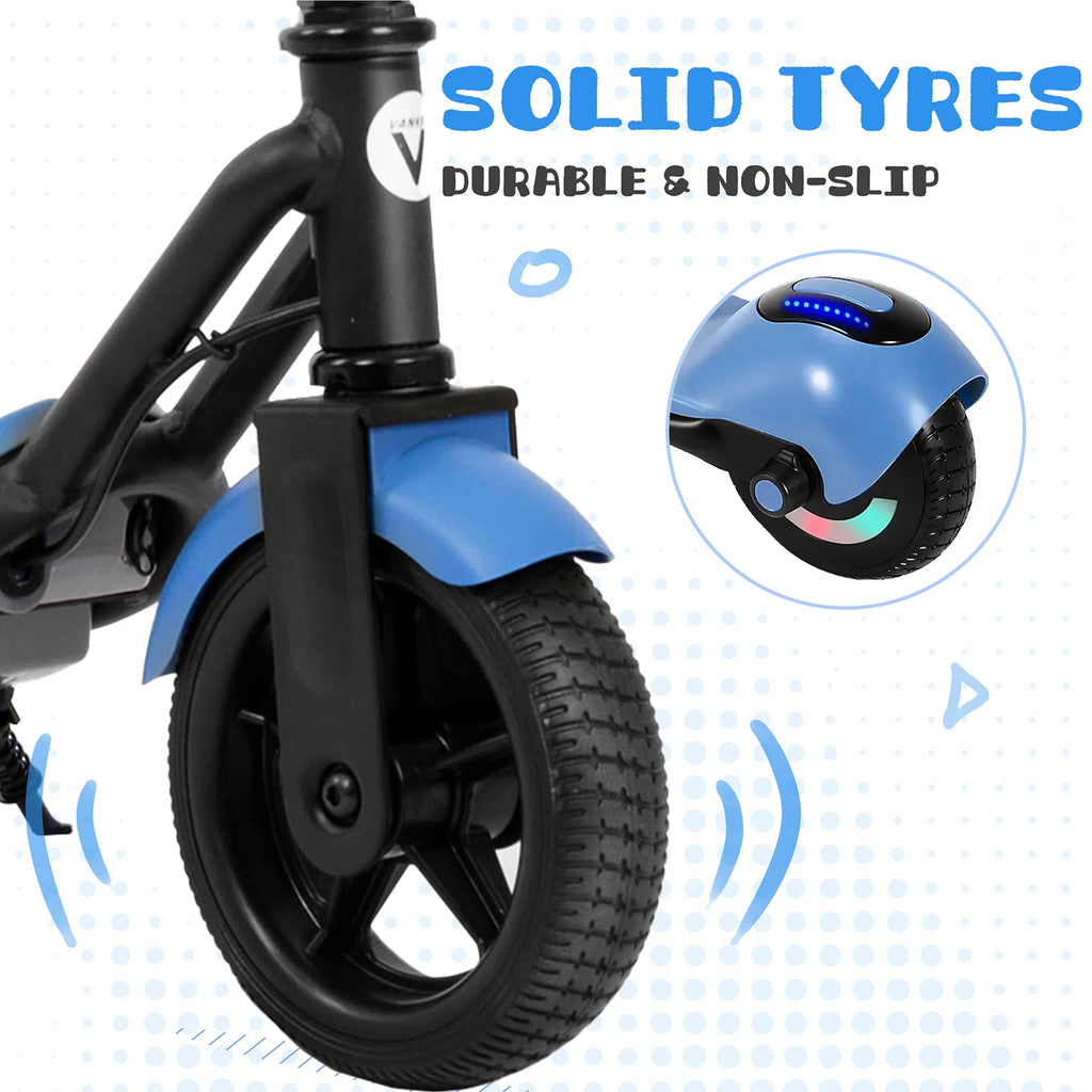 Vankel 6.5-inch Kids Electric Scooter for Boy & Girls with Bluetooth Rainbow Lights 8-10km Range LCD Display Children Scooter
