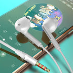 EARDECO Headphone Headset with Mic Wired Headphones Heavy Bass In Ear Stereo Wired Earphone Earbuds Wire Game Phone Earphones