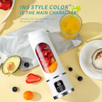 Portable Electric Juicer USB Charging Mini Wireless Juicer Bottle 450ml Cup Fruit Mixer Handheld Blender for Home Travel Office