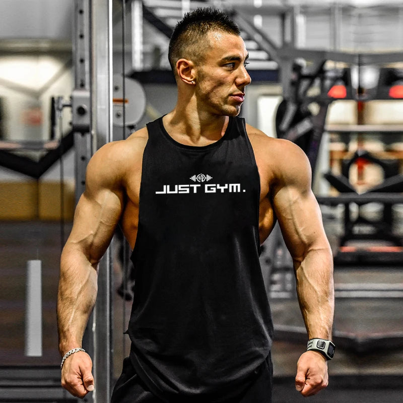 Summer Bodybuilding Tank Tops Workout Stringer Sleeveless Shirts Fitness Mens Gym Clothing Cotton Breathable Sport Muscle Vests Main image