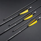 Toparchery 6/12/24pcs 33" Archery Pure Carbon Arrow ID6.2mm Spine 400 with 4'' Natural Feather for Outdoor Shooting Hunting
