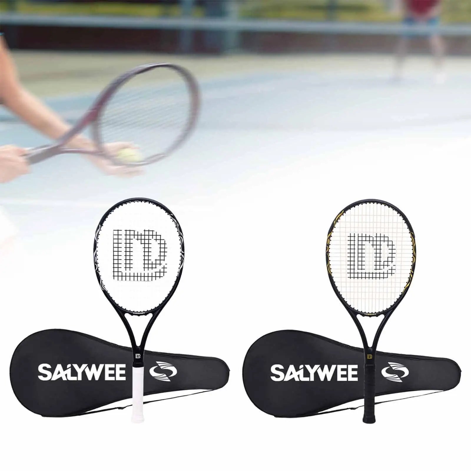 Tennis Racket for Adults Shockproof Professional Tennis Racquet with Carry Bag for Park Garden Backyard Beach Recreational