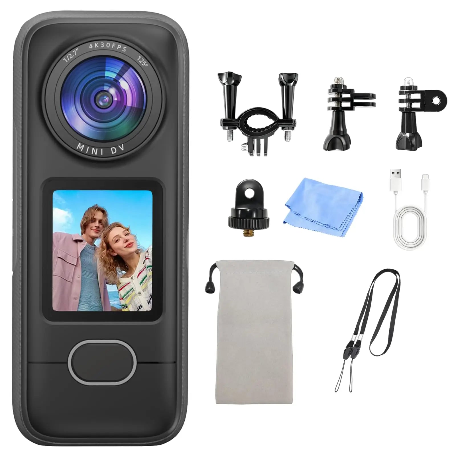 4K Action Camera WiFi IPX6 Waterproof 3.5H Battery Fast Charge Ultra HD Photo 1.4" Touch Screen Vlog  Helmet Cam 12 Accessories.