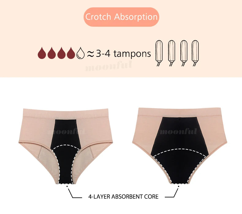 3PCS/Lot Menstrual Panties Woman Very Abundant Flow Menstruation Underwear High Waist Leak Proof Period Panties for Girls Set