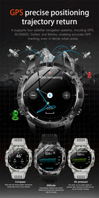 GPS Sports Smartwatch Men Women Swim Waterproof Fitness Tracker 2GB Memory Offline Maps  SpO2 Rugged Outdoor Smartwatch for Men