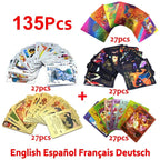 30-165pcs Gold Pokemon Colorful Card Set Black Vmax Vstar Sliver GX Box Pikachu Carta Charizard German French Spanish Game Cards