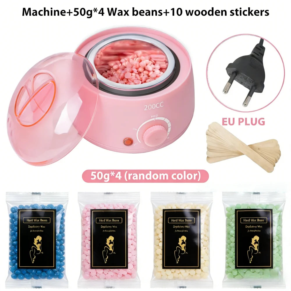 200CC Wax Heater Warmer Hair Removal Machine For Hand Foot Body SPA Epilator Paraffin Wax Pot +Wax Beans + Wood Sticks