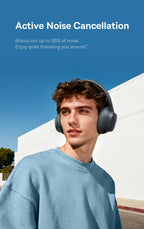 Baseus Bass BH1 NC Lite ANC Wireless Headphones 95% Noise Cancelling Headsets Headphone Bluetooth 6.0 80H Over Ear Earphones