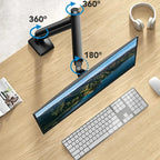 Single Monitor Mount for 13″–35″ Screens, Height Adjustable Monitor Arm with C-Clamp & Grommet Base, Home Office Monitor Stand