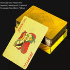 Brand New 54-piece Black and Gold Plastic Playing Card Foil Poker Set Magic Tool Party Tabletop Game