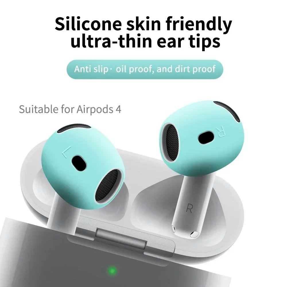 3 Pair Silicone Eartips For Apple AirPods 4 Replacement Ultra Thin Rubber Earbuds Ear Tips For Airpod 4 Anti-Slip Earphone Cover