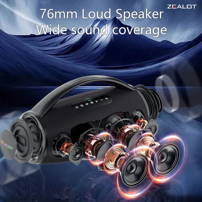 ZEALOT-S97 80W Portable Outdoor Bluetooth Speaker, HiFi Sound, Subwoofer, Dual Pairing, Fast Charging, 16000mAh Battery Secondary image