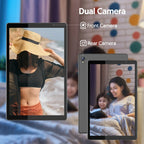 10-inch tablet, Android 14, quad-core processor, 4GB RAM (2GB+2GB expandable), 32GB storage, Wi-Fi, dual cameras, 6000mAh