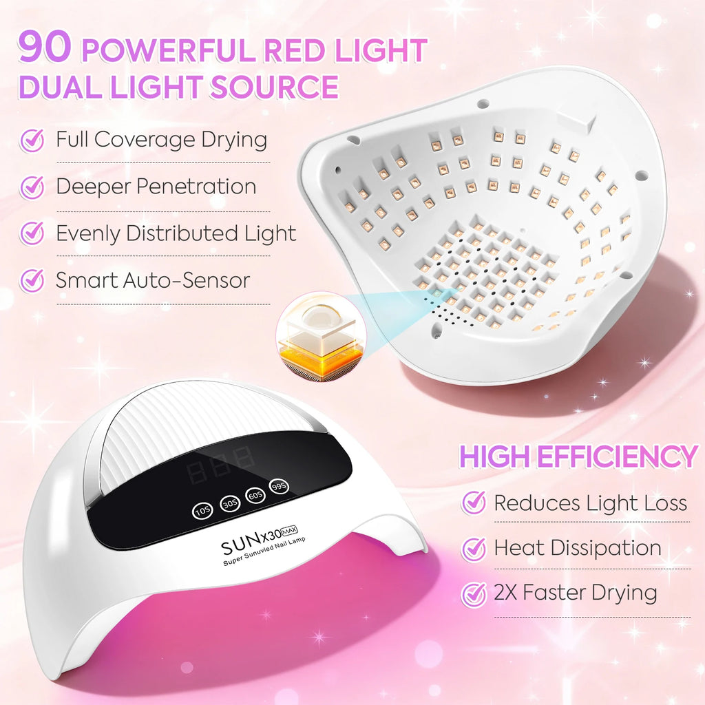 DianaBeauty UV Nail Lamp Portable Nail Dryer with Touch Screen Professional Manicure Lamp with Smart Sensor and Handle Nail Tool