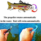 Automatic Swimbait Electric Robotic Fishing Lure 4-Segement Auto Multi Jointed Bait USB Rechargeable Wobbler Pesca Accessories