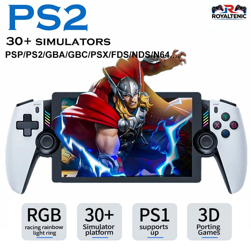 M28 Retro Handheld Video Game Console, 7.1-inch screen, 30+ emulators for PS2/PS1/PSP, 3D dual analog sticks [God of War Classic Main image