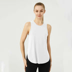 WANAYOU Sleeveless Women Yoga Shirts Quick Drying Sports Tank Tops Workout Running Vest Breathable Round Neck Gym Shirts