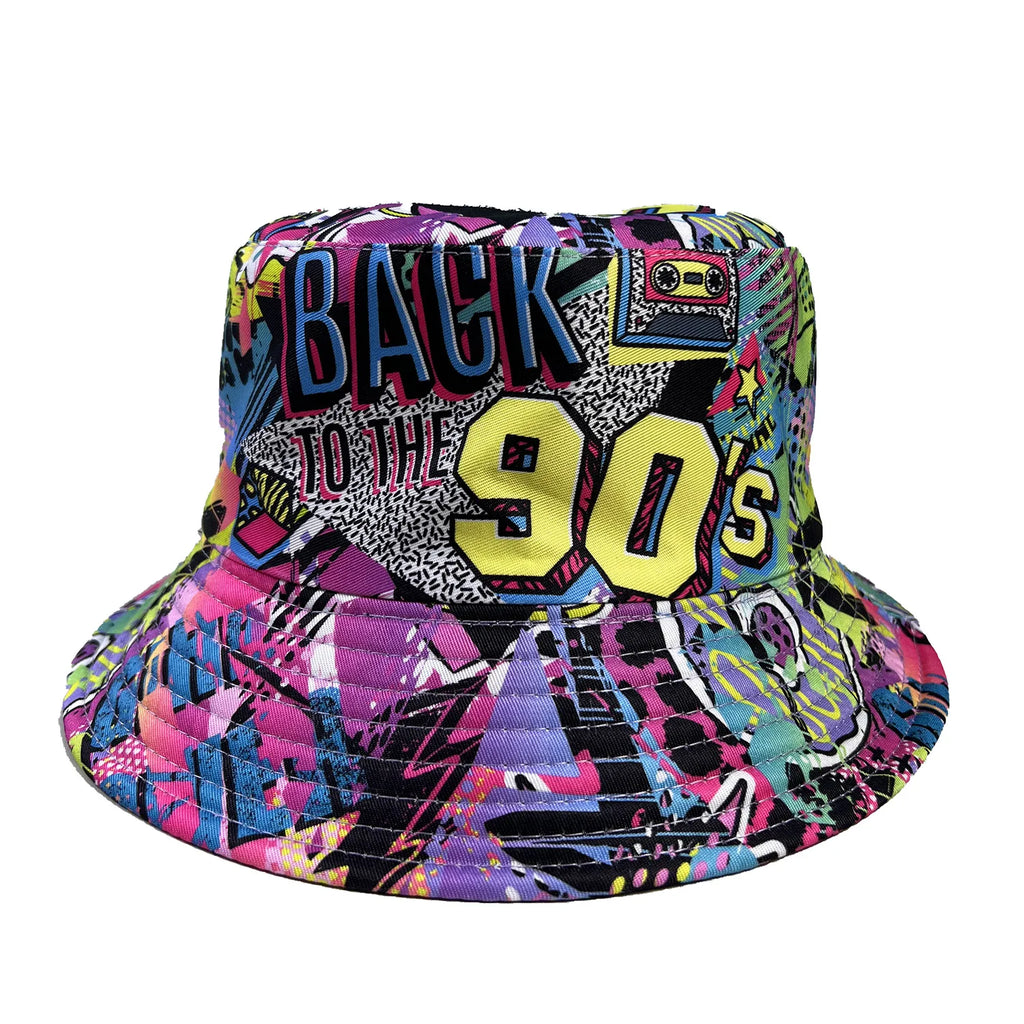 Classic Popular Funny Novelty 80S 90S Double-sided wear fisherman hat Outdoor Leisure Sunscreen Sun Hat Men Women bucket hats
