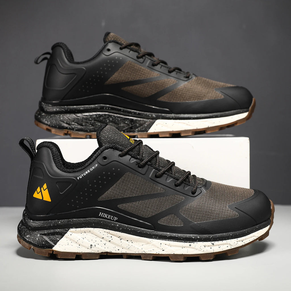 HIKEUP Outdoor Men's Sneakers Women Breathable Trail Running Shoes Hiking Shoes Trail Male Comfort Trekking Running Sneakers