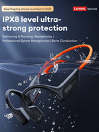 Lenovo S106 True Bone Conduction Headset Bluetooth 6.0 IPX8 Waterproof Headphones 32GB MP3 HIFI Earphones With MIC For Swimming
