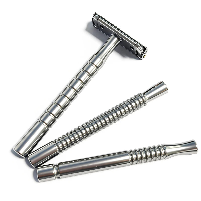 Shavcooo Glide Pro 4D Stainless Steel Safety Razor Eco-friendly Dual Half Shaving Shaver for Men Women Gift kit with Travel Box