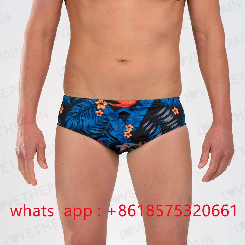Zootekoi Men Swimwear Training Swim Shorts Beach Trunks Swimming Pants Swimsuit Jammer Summer Sports Surf Pantalones Shorts 2024